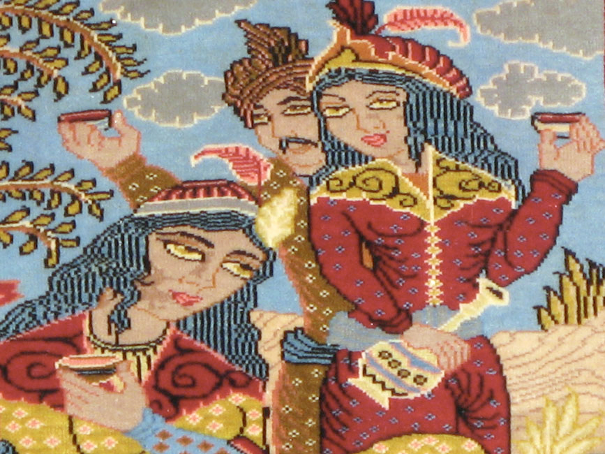 Vintage Persian Tabriz Pictorial Rug (Pair: 2 of 2), No.11846 - Staging