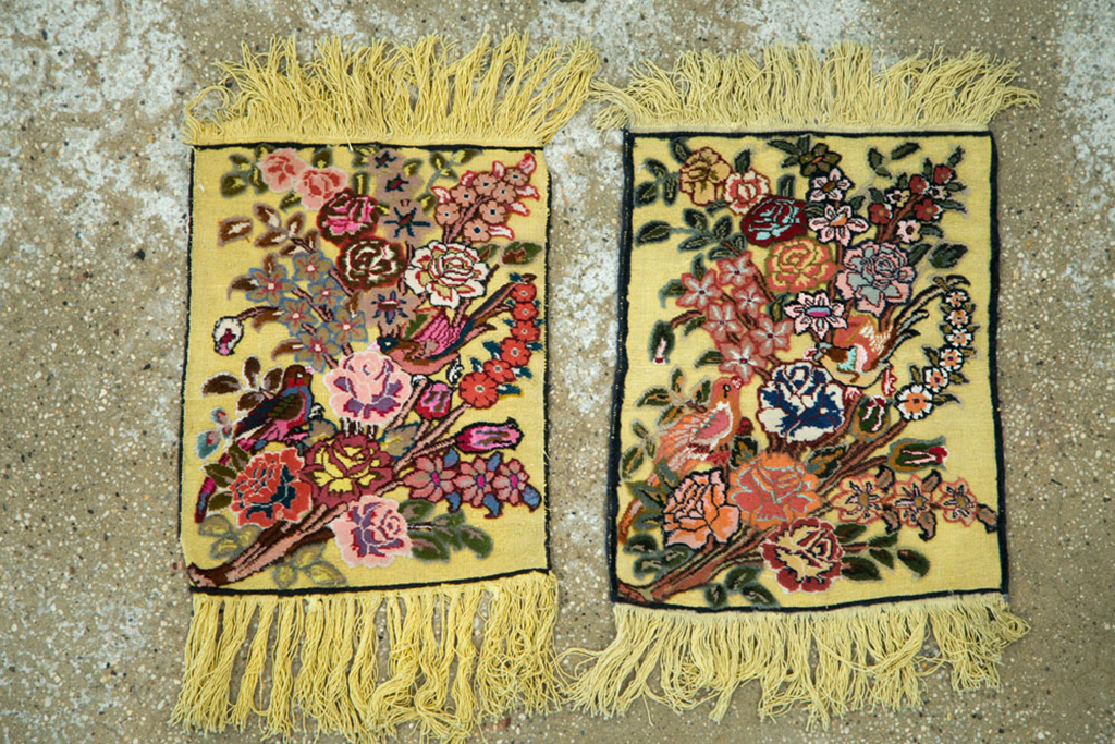 Vintage Persian Souf Rug (Pair: 1 of 2), No.11847 - Staging