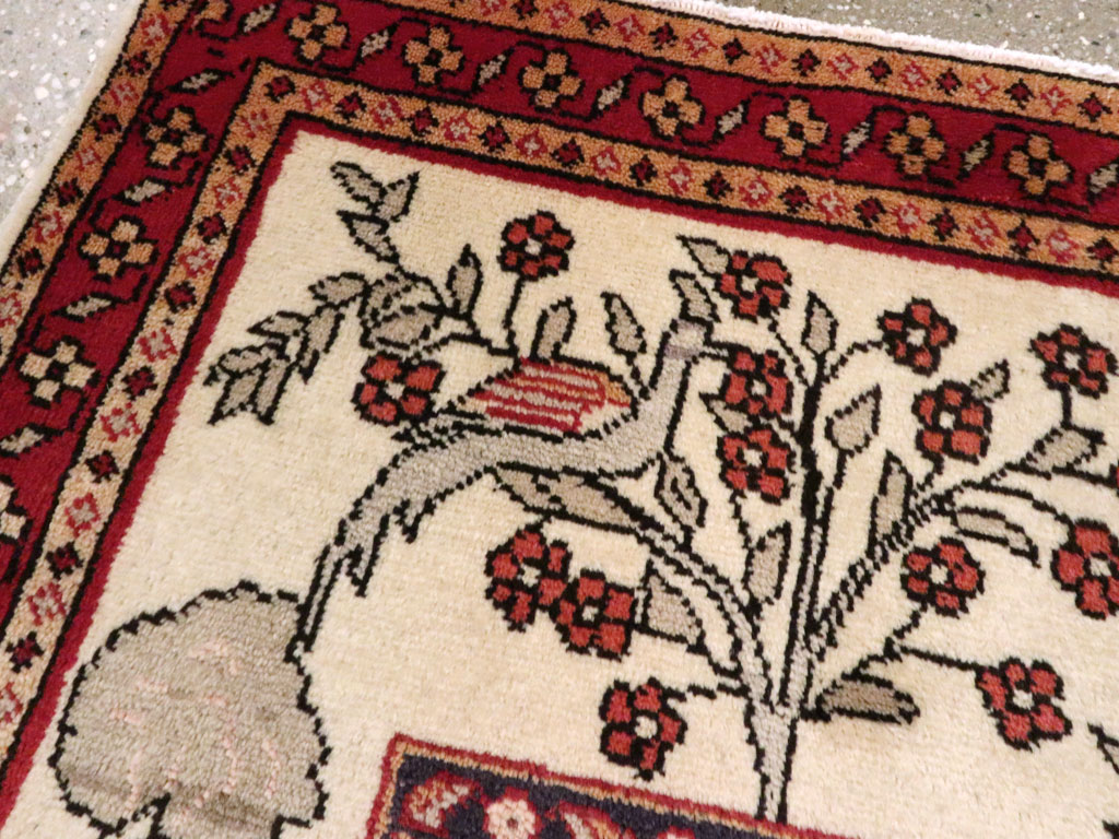 Vintage Persian Tabriz Pictorial Rug (Pair: 1 of 2), No.11849 - Staging