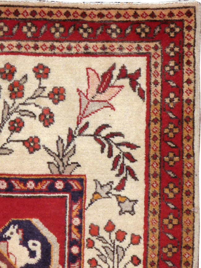 Vintage Persian Tabriz Pictorial Rug (Pair: 2 of 2), No.11850 - Staging