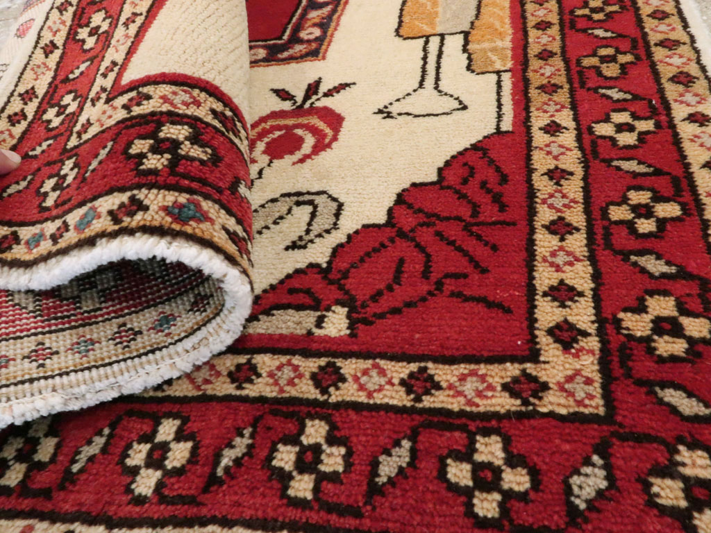 Vintage Persian Tabriz Pictorial Rug (Pair: 2 of 2), No.11850 - Staging