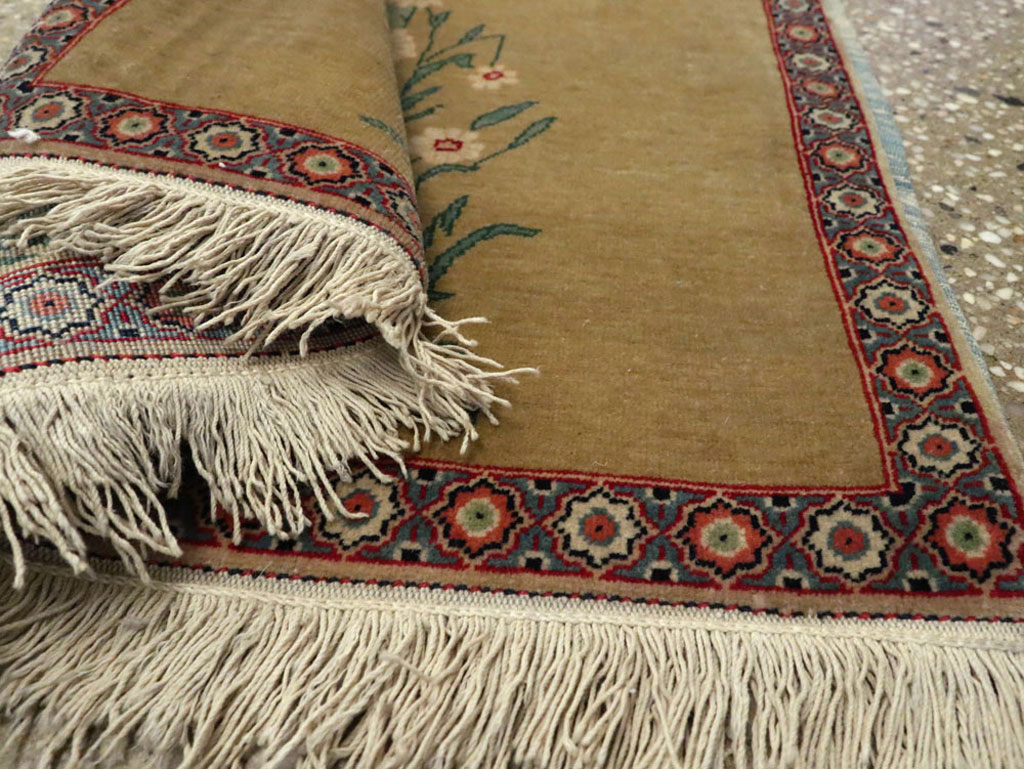 Vintage Persian Kashan Pictorial Rug, No.11852 - Staging