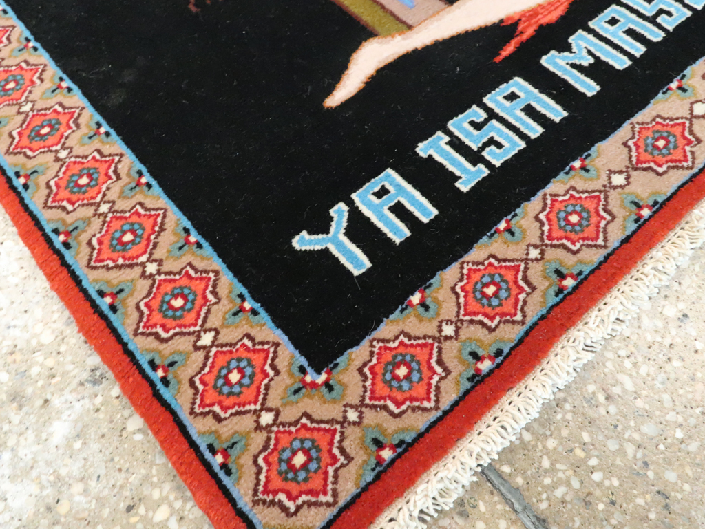 Vintage Persian Tabriz Pictorial Rug (Pair: 1 of 2), No.11853 - Staging