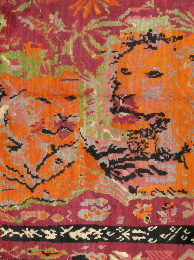 Antique Caucasian Karabagh Pictorial Rug, No.11857 - Staging