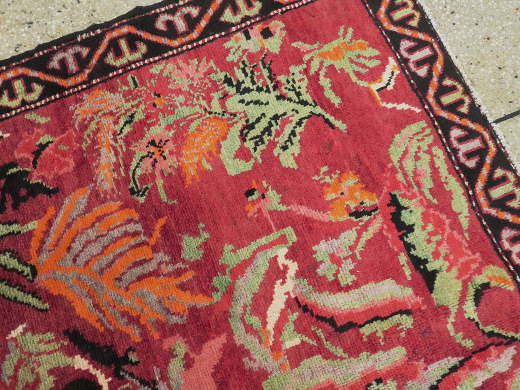 Antique Caucasian Karabagh Pictorial Rug, No.11857 - Staging