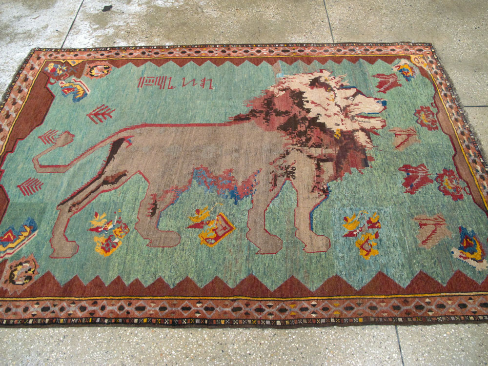 Antique Persian Gabbeh Pictorial Rug, No.11865 - Staging