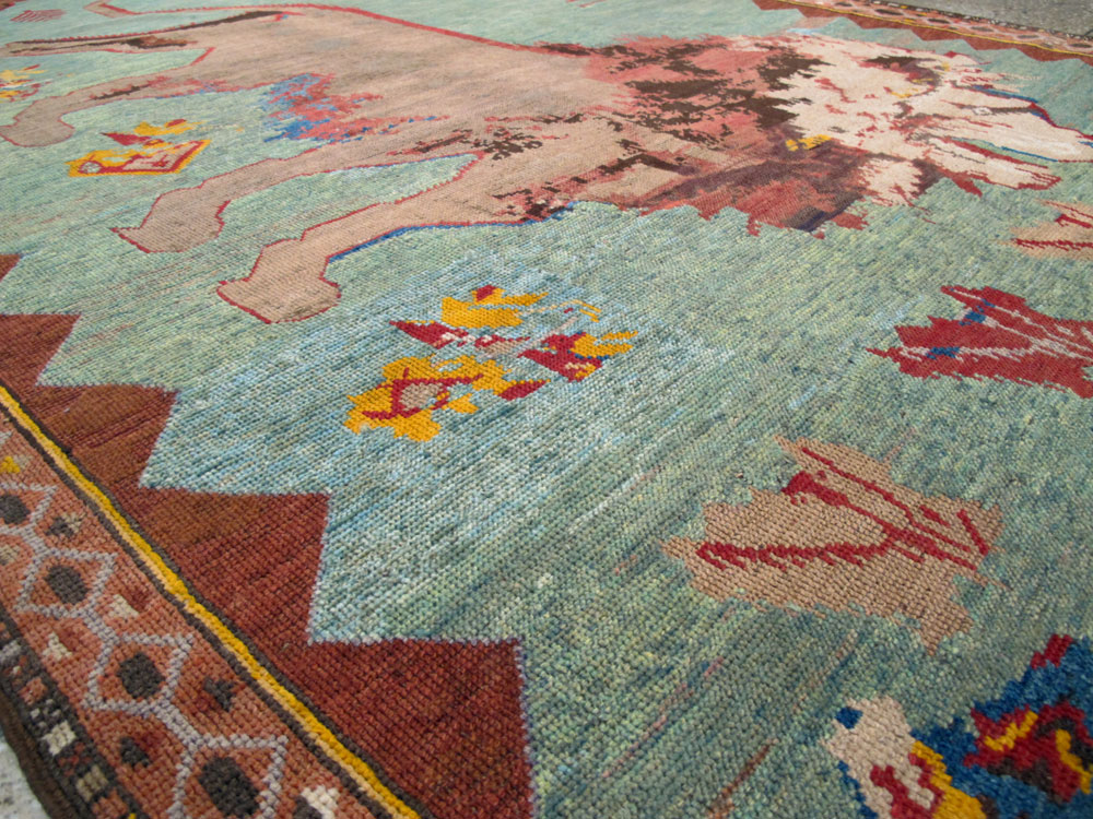 Antique Persian Gabbeh Pictorial Rug, No.11865 - Staging