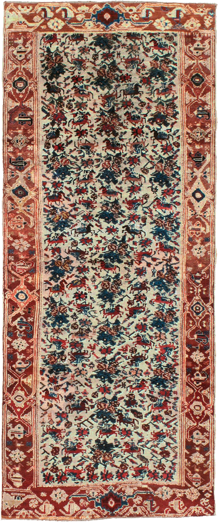 Antique Persian Kurdish Rug, No.11878 - Staging