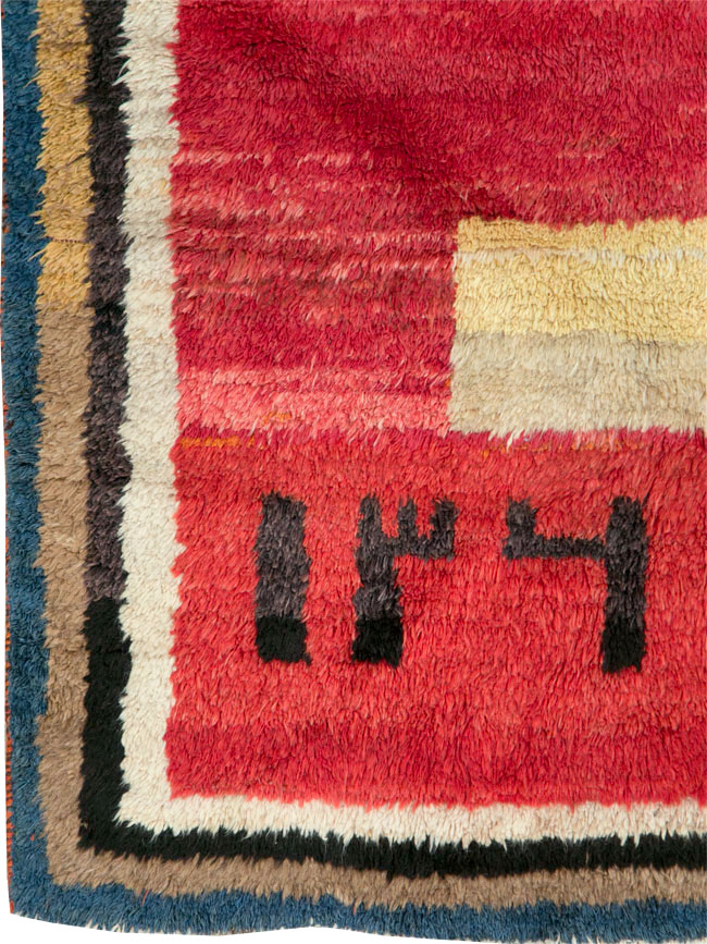 Vintage Persian Gabbeh Square Scatter Rug, No.11884 - Staging