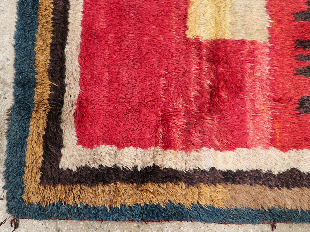 Vintage Persian Gabbeh Square Scatter Rug, No.11884 - Staging