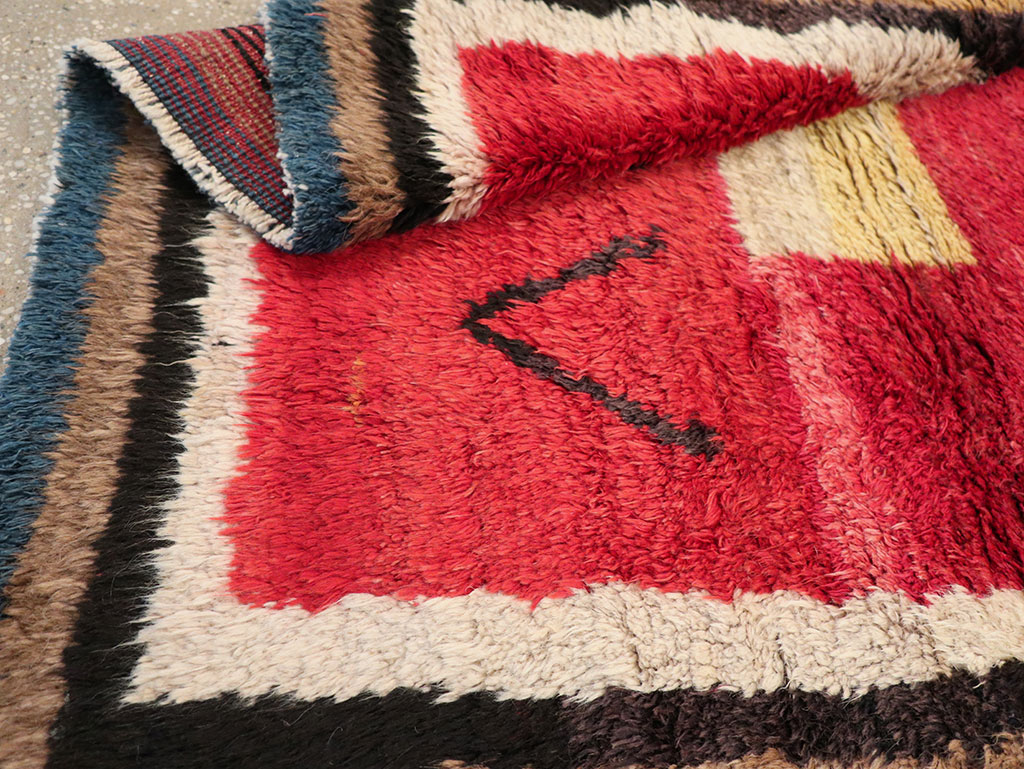 Vintage Persian Gabbeh Square Scatter Rug, No.11884 - Staging