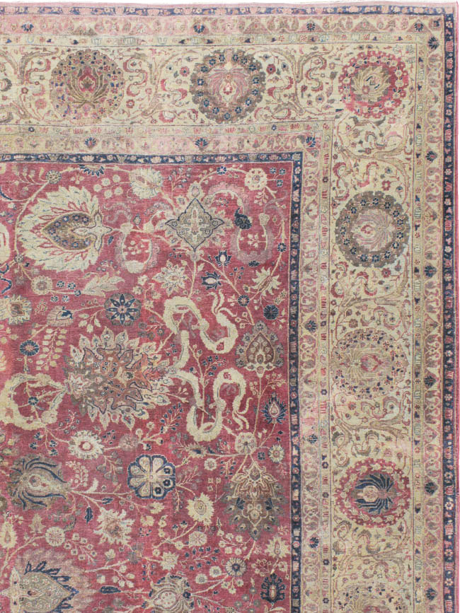 Antique Persian Tabriz Carpet, No.11907 - Staging