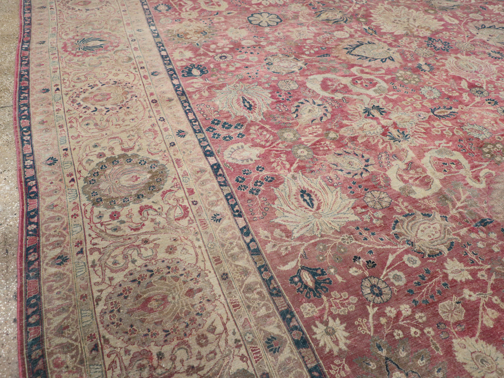 Antique Persian Tabriz Carpet, No.11907 - Staging