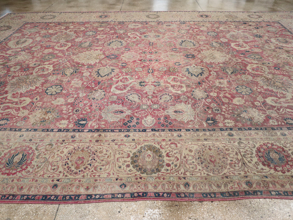 Antique Persian Tabriz Carpet, No.11907 - Staging