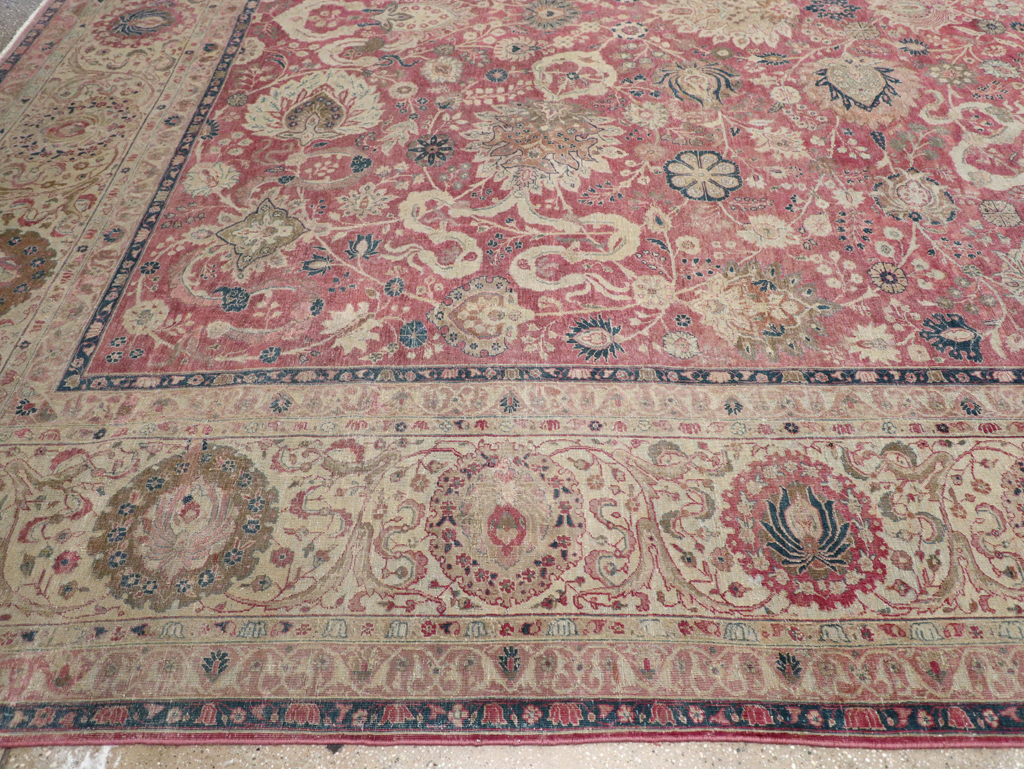 Antique Persian Tabriz Carpet, No.11907 - Staging
