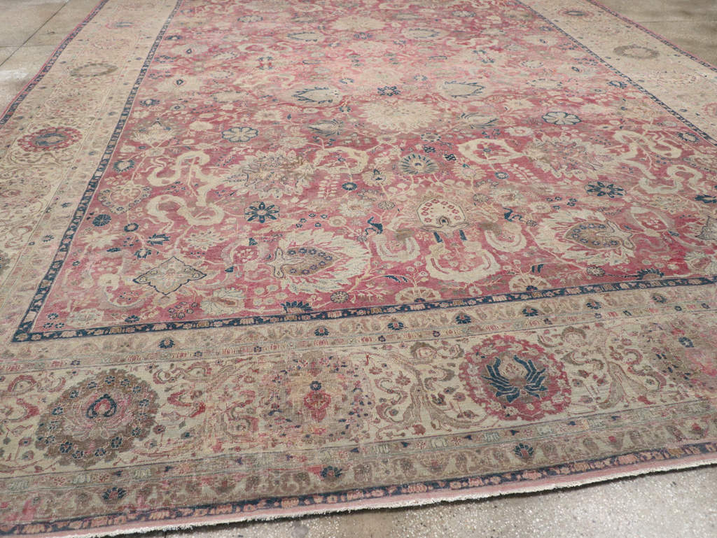 Antique Persian Tabriz Carpet, No.11907 - Staging