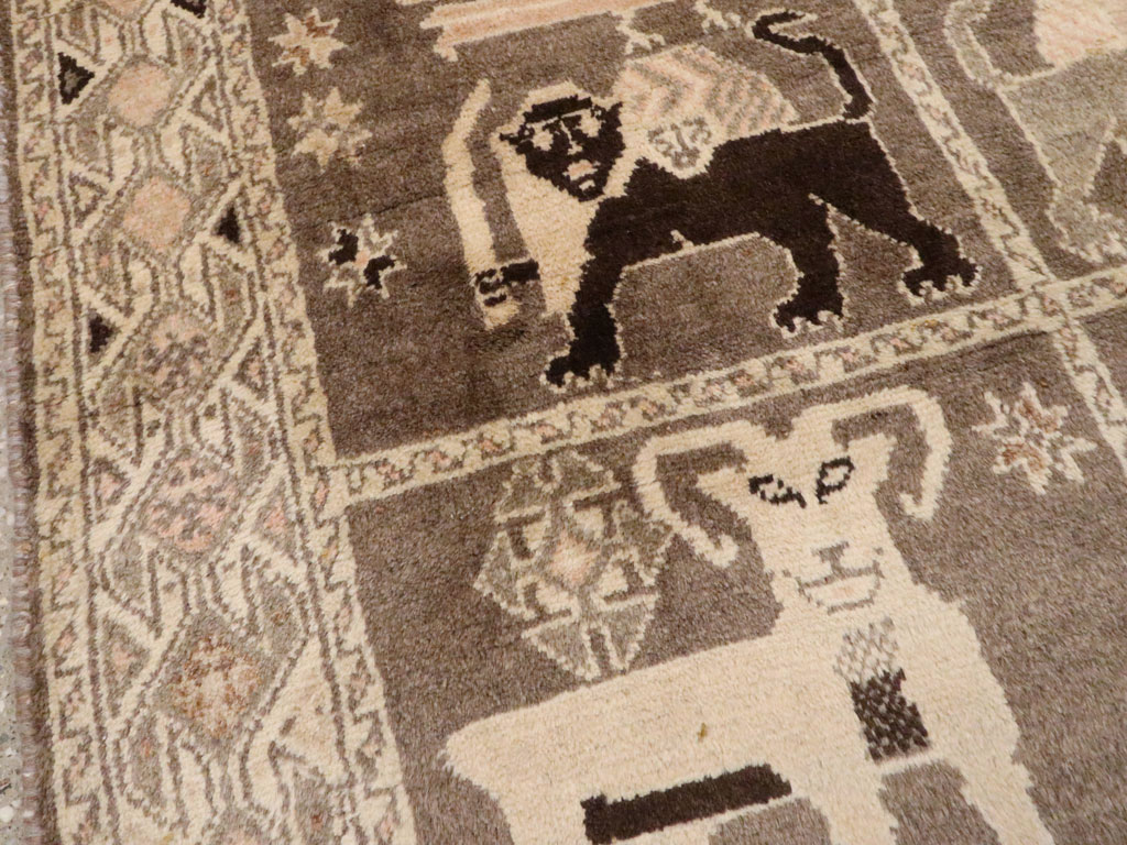 Vintage Gabbeh Pictorial Rug, No.11947 - Staging