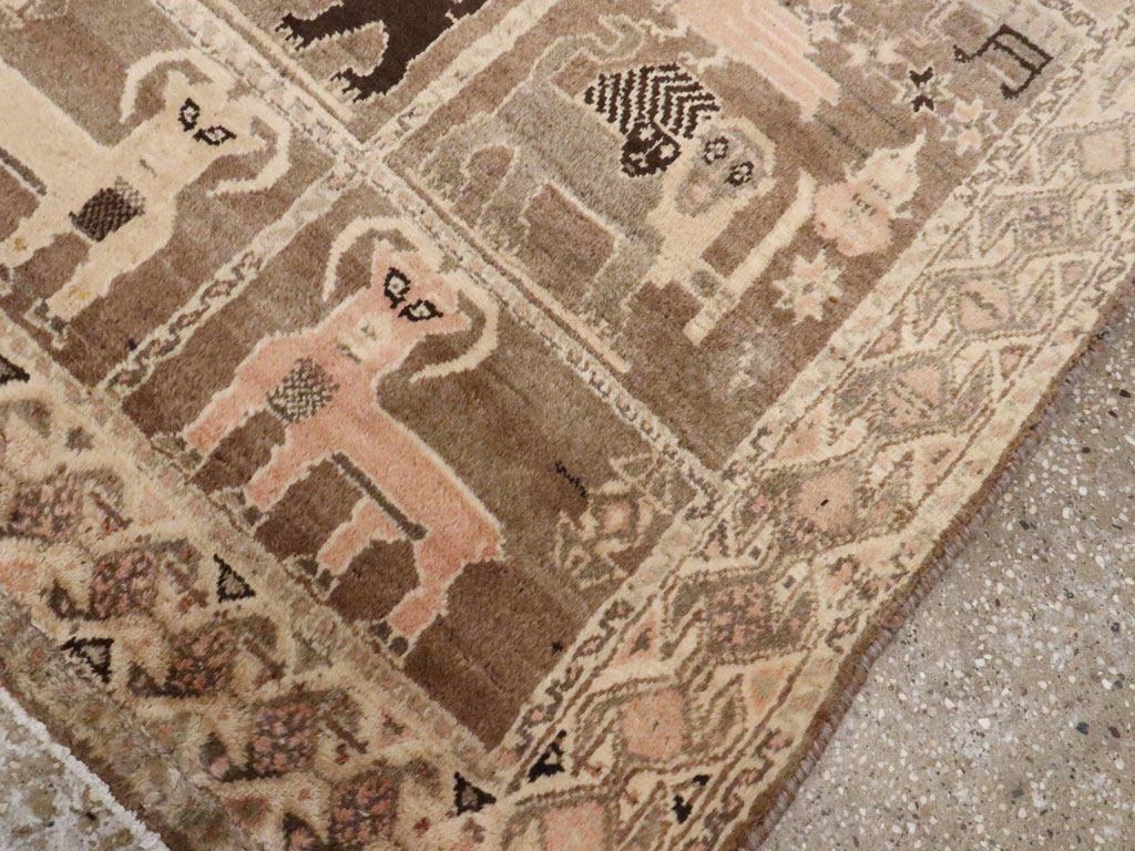 Vintage Gabbeh Pictorial Rug, No.11947 - Staging