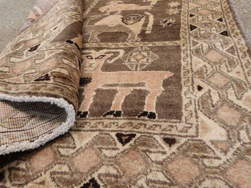 Vintage Gabbeh Pictorial Rug, No.11947 - Staging