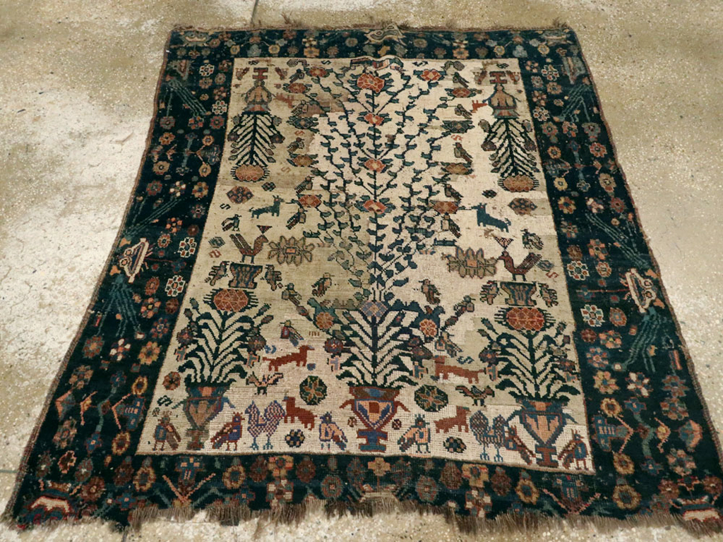 Antique Afshar Rug, No.11973 - Staging