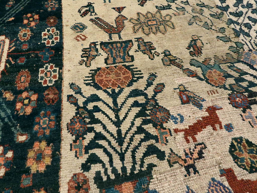 Antique Afshar Rug, No.11973 - Staging