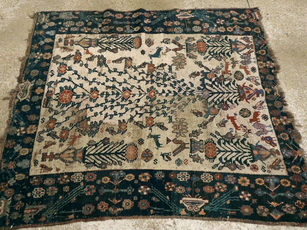 Antique Afshar Rug, No.11973 - Staging