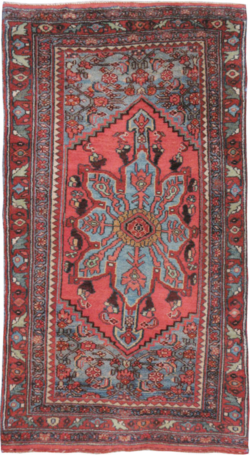 Antique Persian Bidjar Throw Rug, No.11980 - Staging