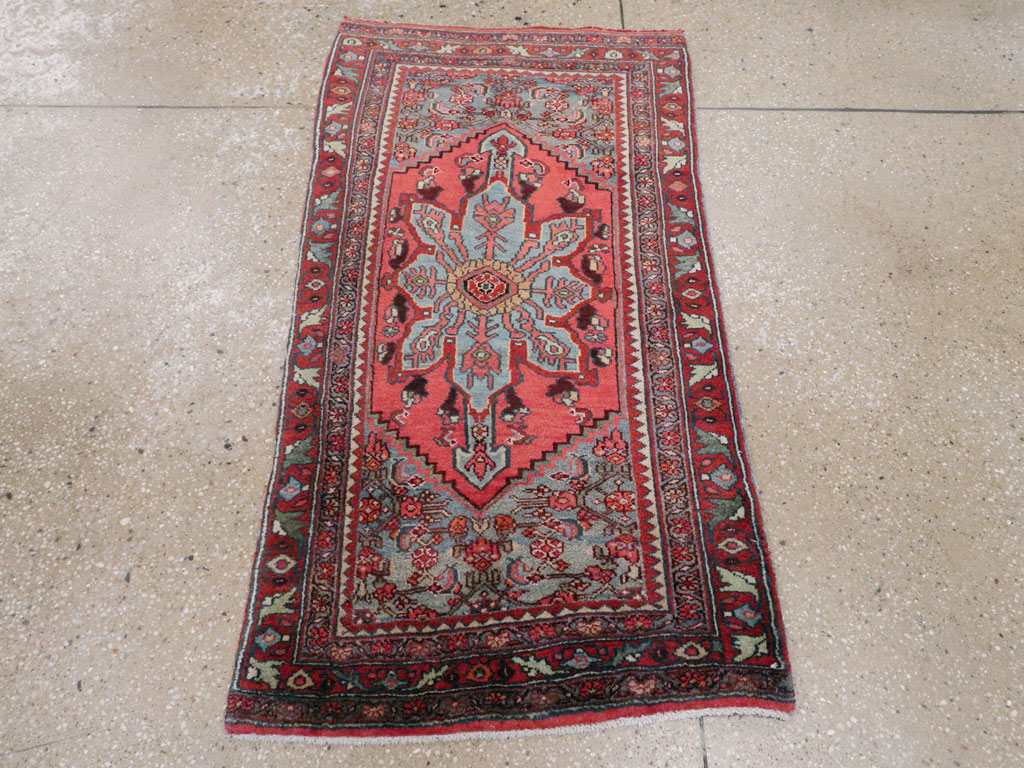 Antique Persian Bidjar Throw Rug, No.11980 - Staging