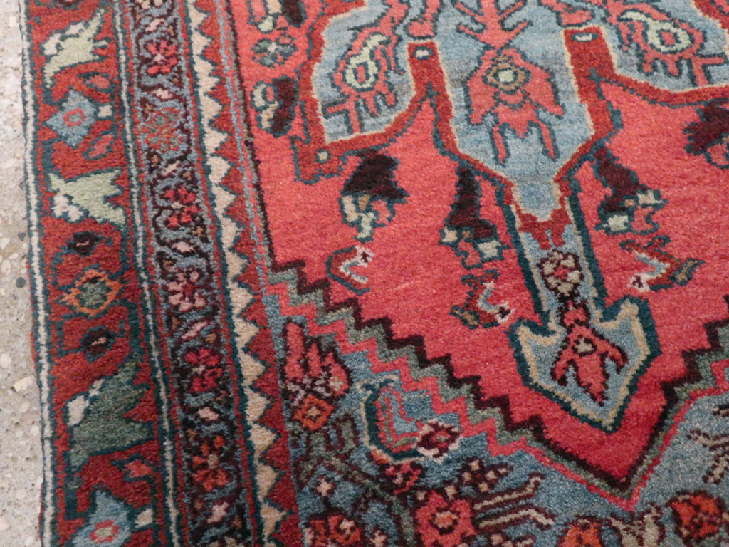 Antique Persian Bidjar Throw Rug, No.11980 - Staging