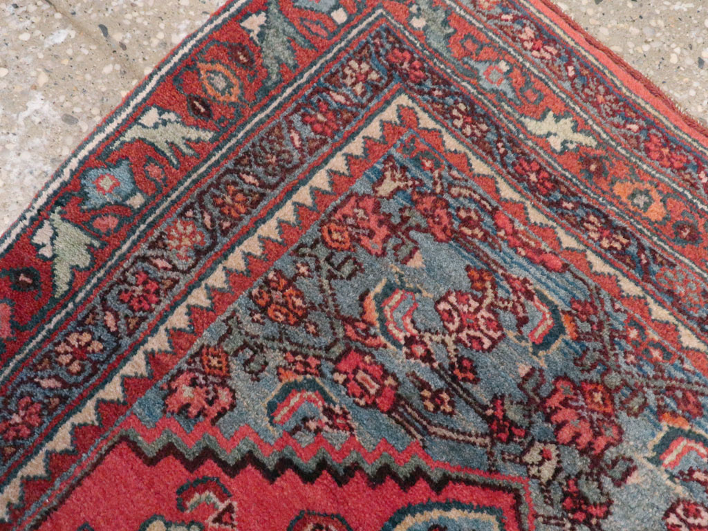 Antique Persian Bidjar Throw Rug, No.11980 - Staging