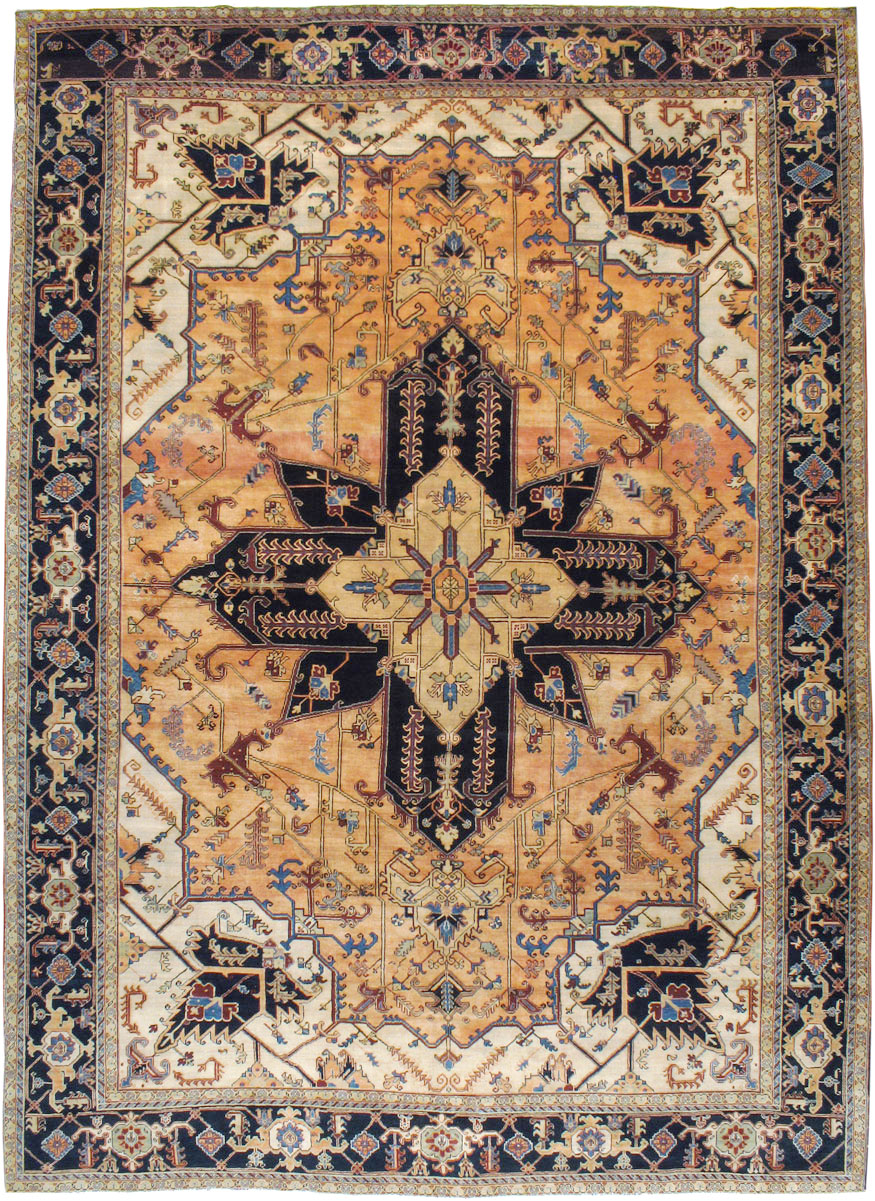 Vintage Heriz Carpet, No.11991 - Staging
