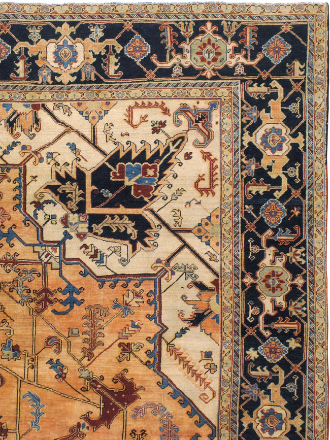 Vintage Heriz Carpet, No.11991 - Staging