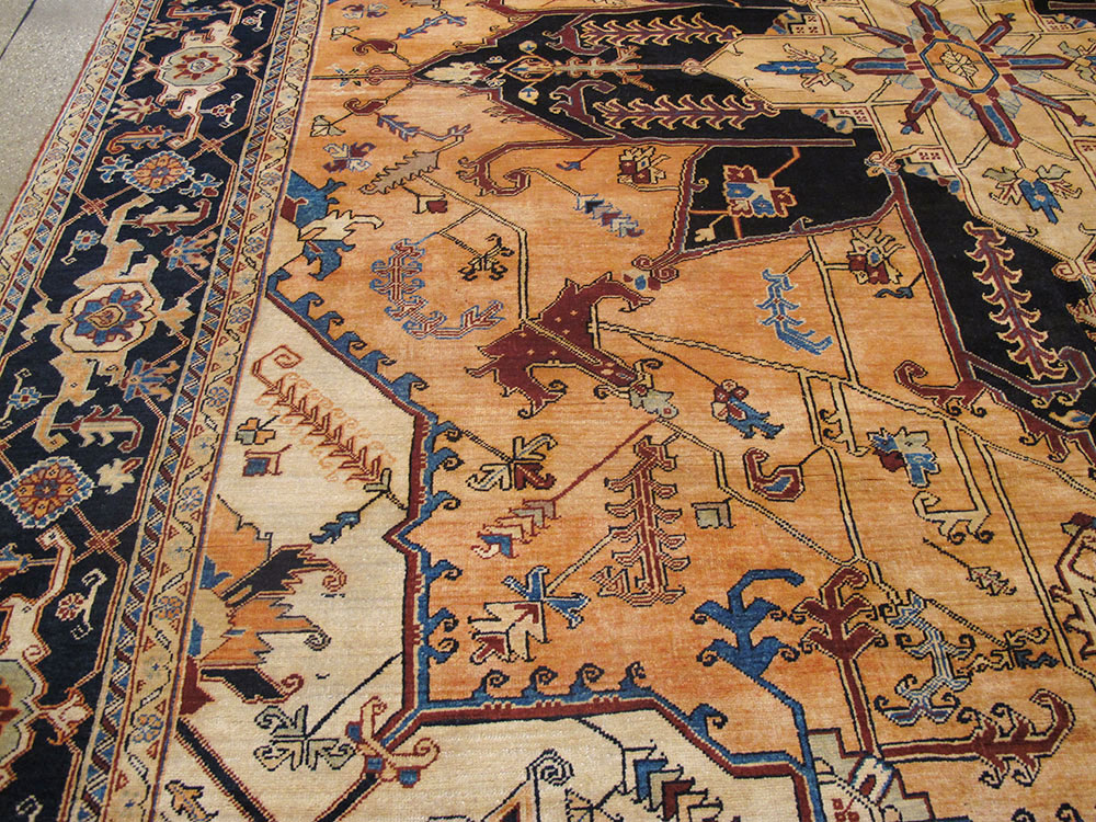 Vintage Heriz Carpet, No.11991 - Staging