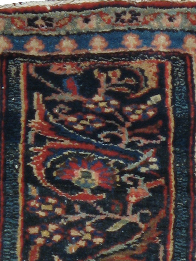 Antique Persian Bidjar Throw Rug, No.11999 - Staging
