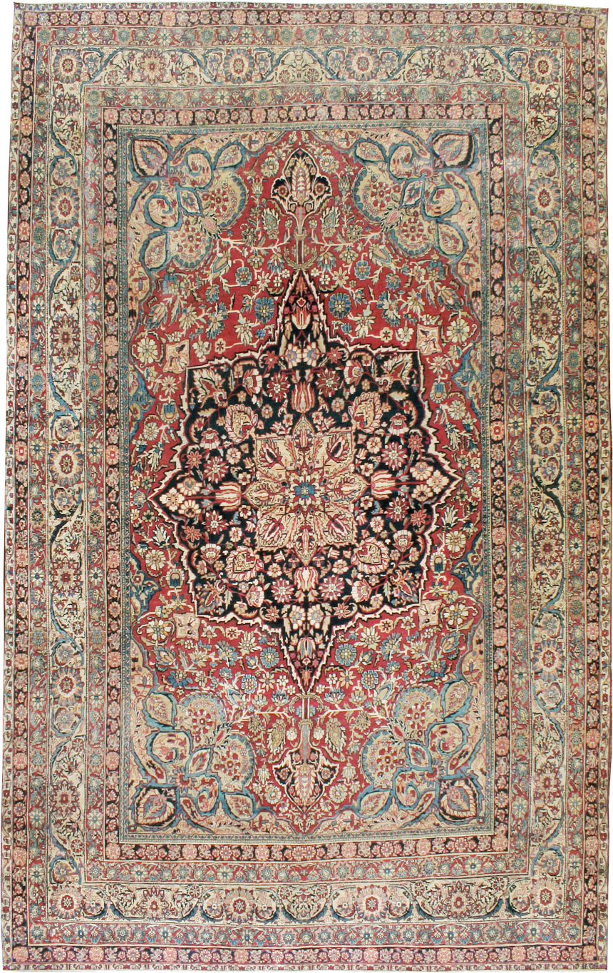 Antique Persian Lavar Kerman Carpet, No.12017 - Staging