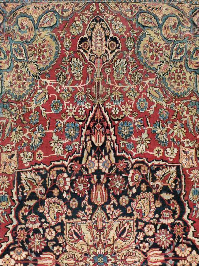 Antique Persian Lavar Kerman Carpet, No.12017 - Staging