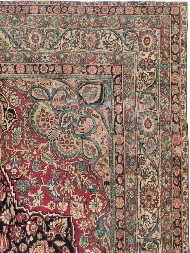 Antique Persian Lavar Kerman Carpet, No.12017 - Staging