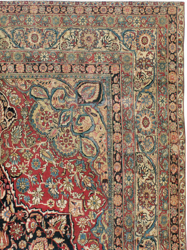 Antique Persian Lavar Kerman Carpet, No.12017 - Staging