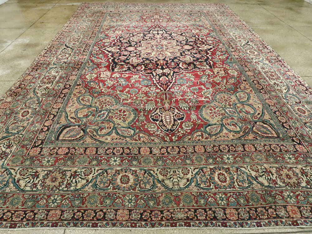 Antique Persian Lavar Kerman Carpet, No.12017 - Staging