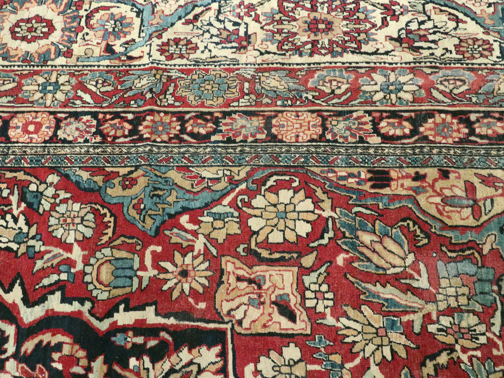 Antique Persian Lavar Kerman Carpet, No.12017 - Staging