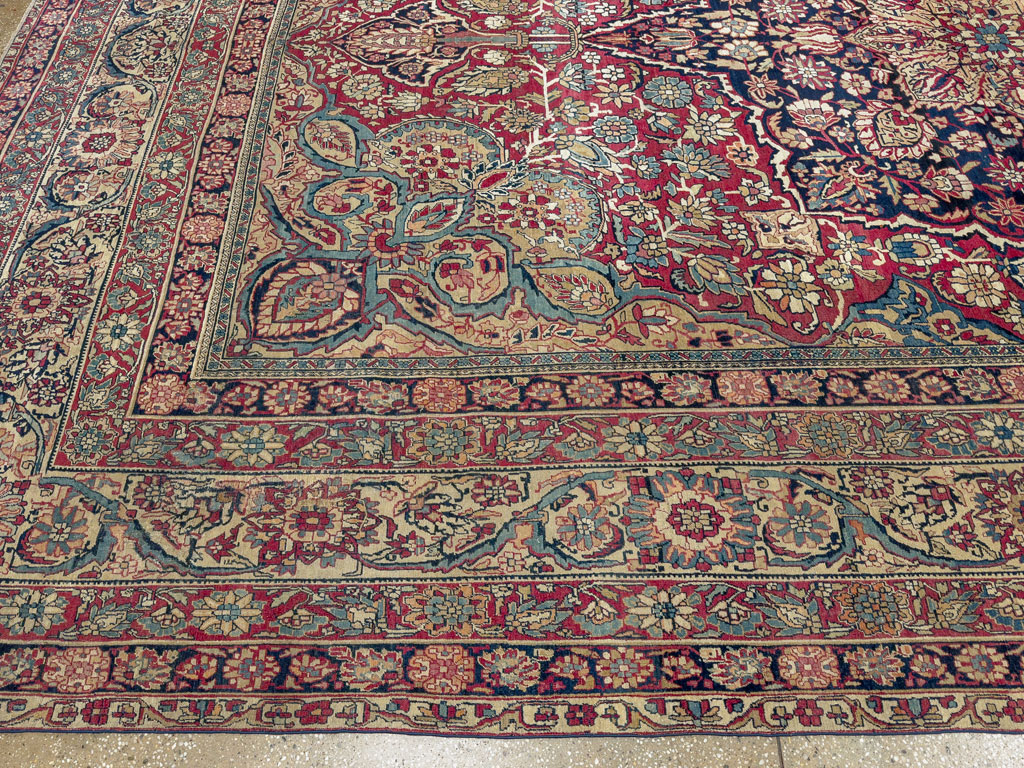 Antique Persian Lavar Kerman Carpet, No.12017 - Staging