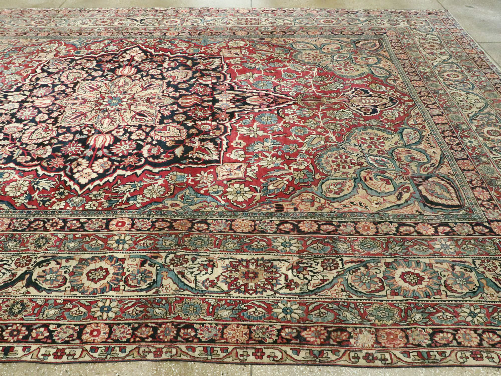 Antique Persian Lavar Kerman Carpet, No.12017 - Staging