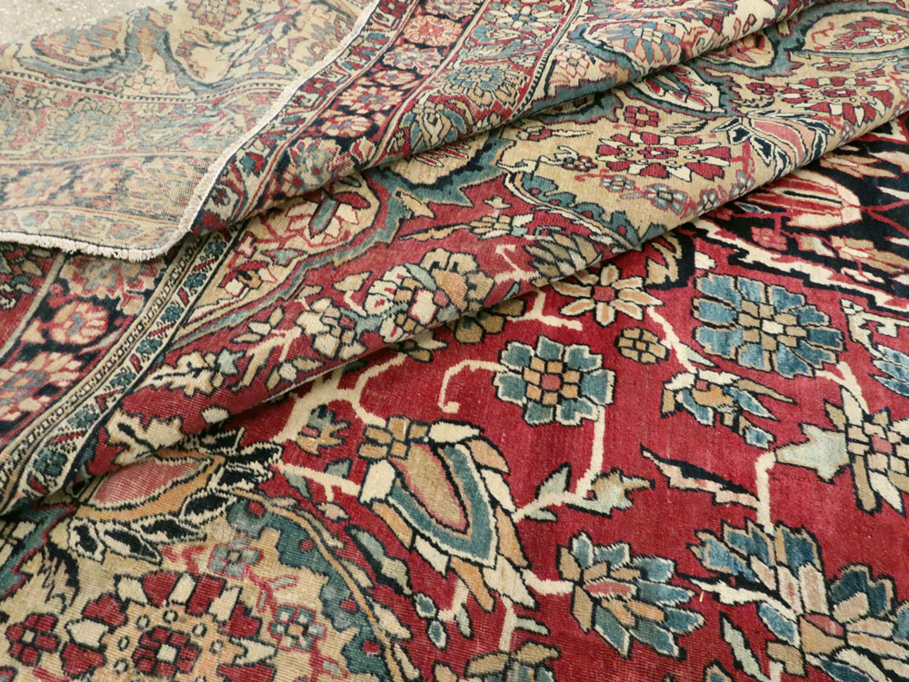 Antique Persian Lavar Kerman Carpet, No.12017 - Staging