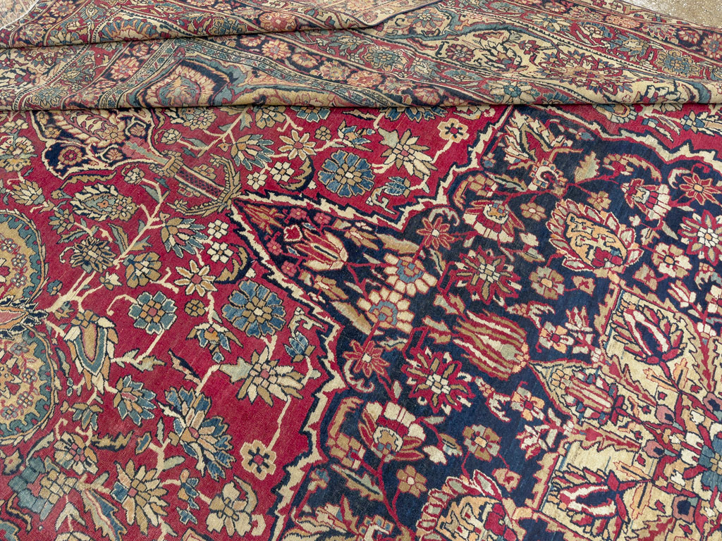 Antique Persian Lavar Kerman Carpet, No.12017 - Staging