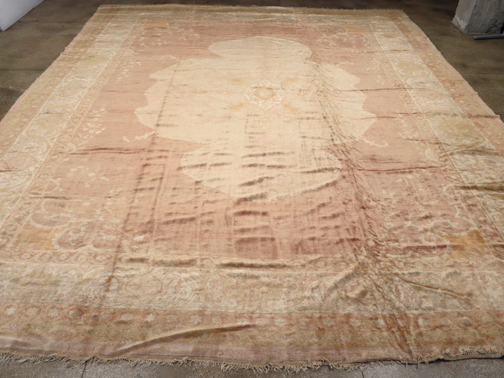 Antique Turkish Oushak Square Oversize Carpet, No.12029 - Staging