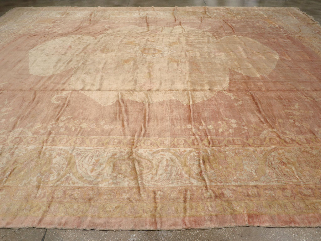 Antique Turkish Oushak Square Oversize Carpet, No.12029 - Staging