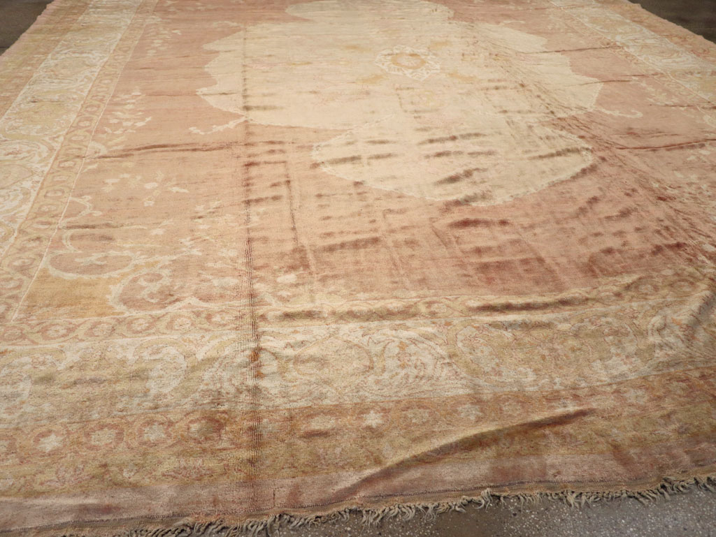 Antique Turkish Oushak Square Oversize Carpet, No.12029 - Staging