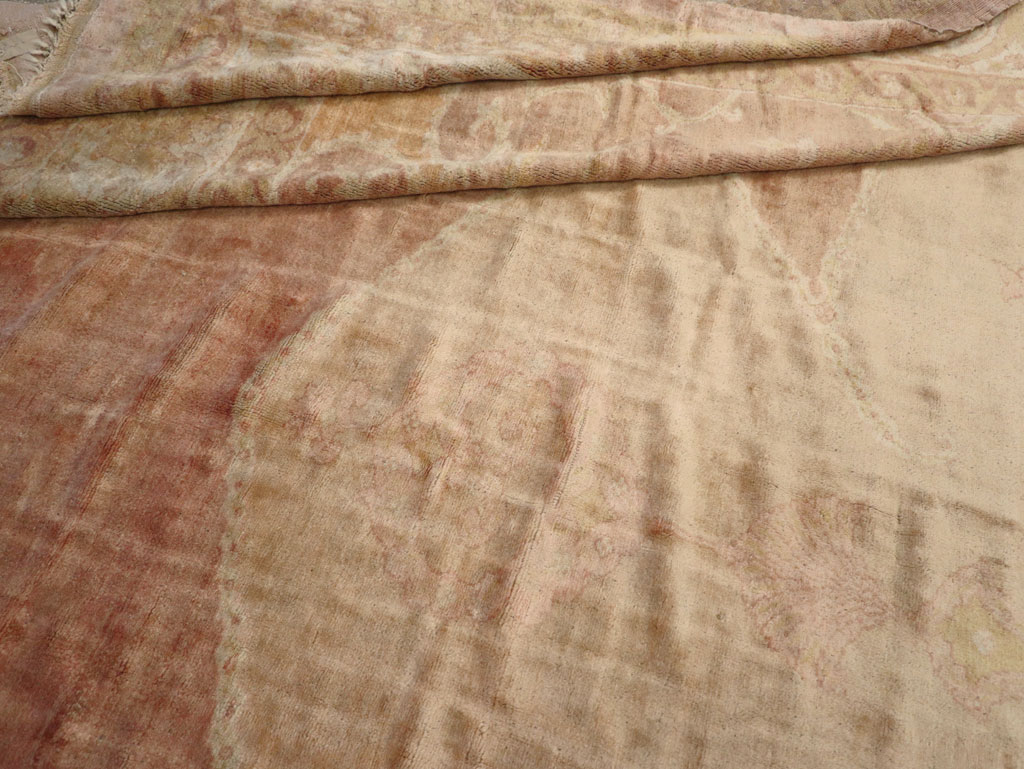 Antique Turkish Oushak Square Oversize Carpet, No.12029 - Staging