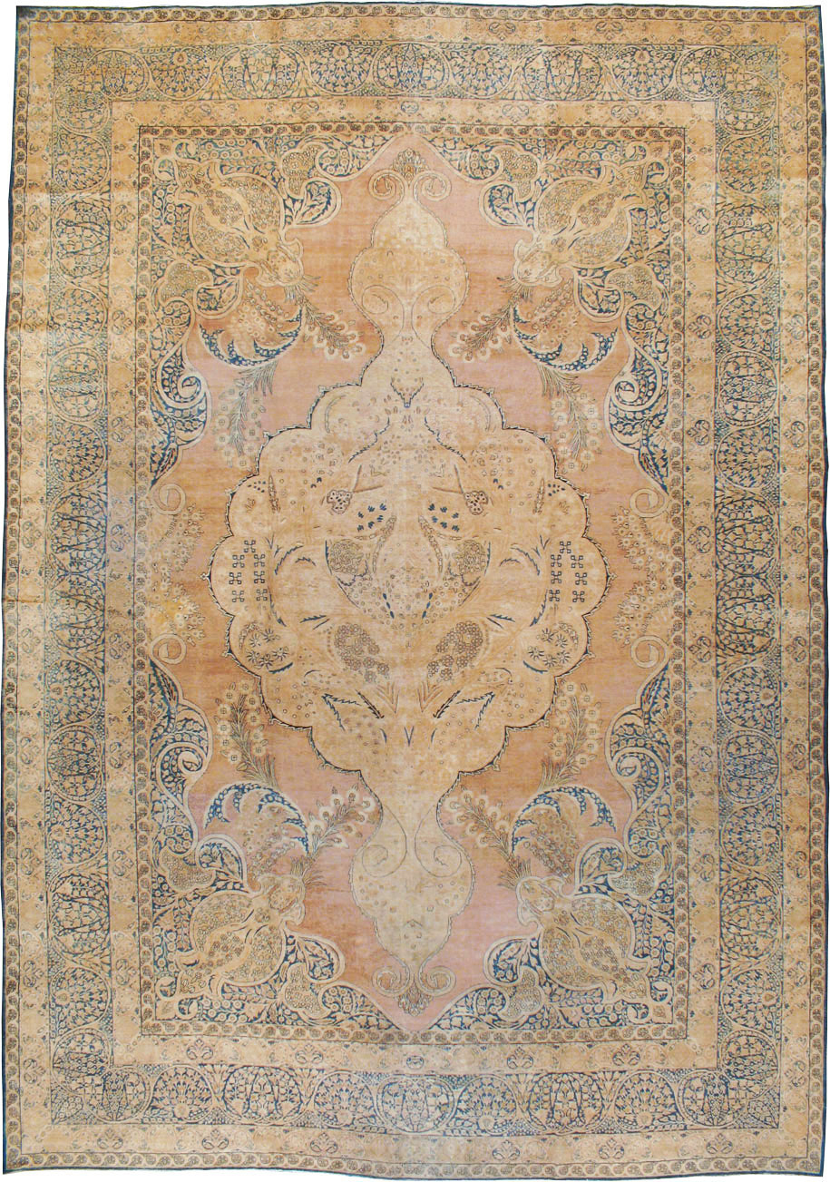 Antique Persian Lavar Kerman Carpet, No.12031 - Staging