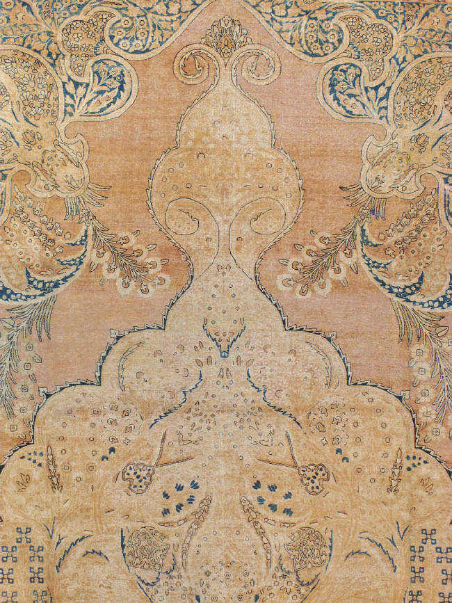 Antique Persian Lavar Kerman Carpet, No.12031 - Staging
